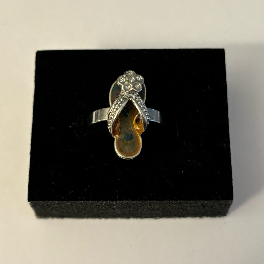 Claire’s Adjustable Color Changing Flip Flop Mood Ring / Toe Ring - Size 4